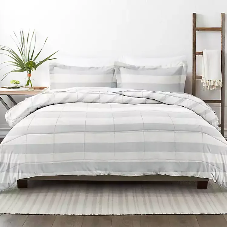 Kirklands Home Blue Faded Stripe 3-pc. King Duvet Cover Set Online