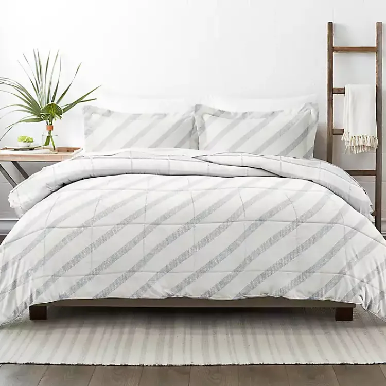 Kirklands Home Blue Faded Stripe 3-pc. King Duvet Cover Set Online
