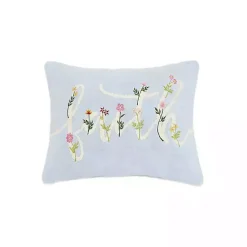 Pillows>Kirklands Home Blue Faith Floral Embroidered Lumbar Pillow