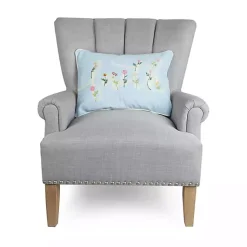 Pillows>Kirklands Home Blue Faith Floral Embroidered Lumbar Pillow