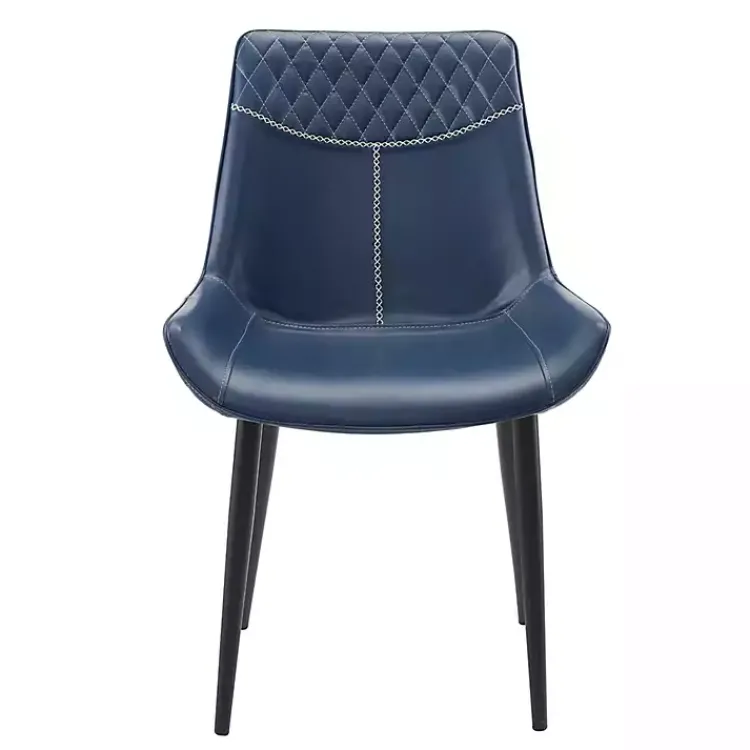 Kirklands Home Faux Leather Stitched Chairs, Set of 2 Blue Discount