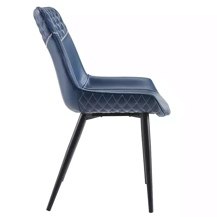 Kirklands Home Faux Leather Stitched Chairs, Set of 2 Blue Discount