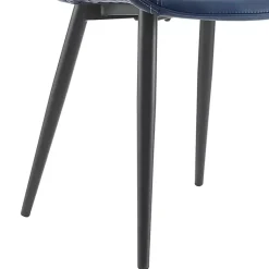 Kirklands Home Faux Leather Stitched Chairs, Set of 2 Blue Discount