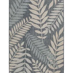 Kirklands Home Fern Leaves Indoor/Outdoor Area Rug, 5x7 Blue Clearance