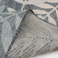 Kirklands Home Fern Leaves Indoor/Outdoor Area Rug, 5x7 Blue Clearance