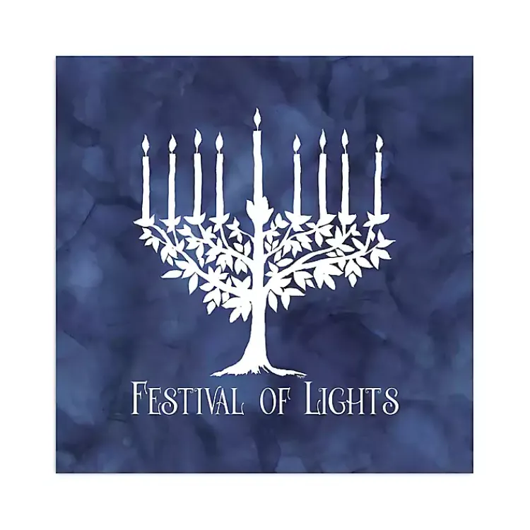 Hanukkah Decorations>Kirklands Home Blue Festival of Lights Canvas Art Print