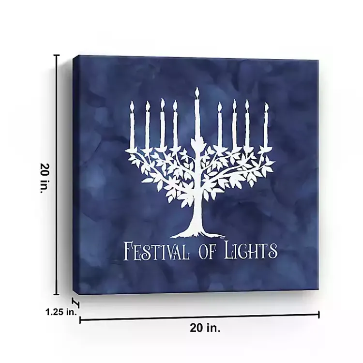 Hanukkah Decorations>Kirklands Home Blue Festival of Lights Canvas Art Print
