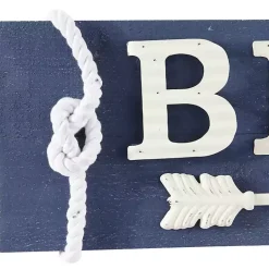 Kirklands Home Fir Beach Arrow Coastal Wall Plaque Blue Sale