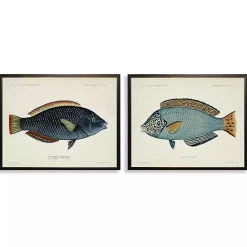 Kirklands Home Blue Fish Framed Art Prints, Set of 2 Sale