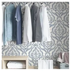 Kirklands Home Floral Damask Pattern Peel & Stick Wallpaper Blue Online