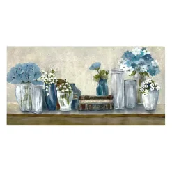 Kirklands Home Blue Floral Desk Giclee Canvas Print, 40x20 in. New
