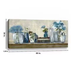 Kirklands Home Blue Floral Desk Giclee Canvas Print, 60x30 in. New