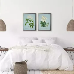 Kirklands Home Blue Floral Diagram I Framed Art Prints, Set of 2 Online