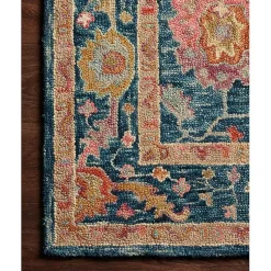 Kirklands Home Blue Floral Fernanda Wool Area Rug, 5x7 Hot