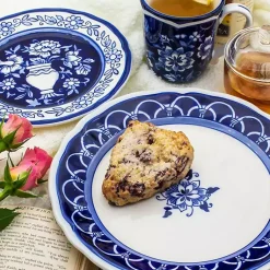 Kirklands Home Blue Floral Hand Painted 16-pc. Dinnerware Set Outlet