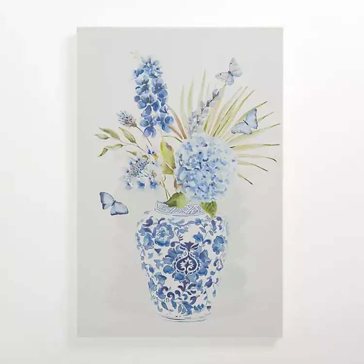 Kirklands Home Blue Floral in China Vase I Canvas Art Print Clearance