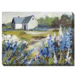 Kirklands Home Blue Floral Meadow Outdoor Canvas Art Print Clearance