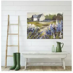 Kirklands Home Blue Floral Meadow Outdoor Canvas Art Print Clearance