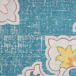 Kirklands Home Blue Floral Medallion Outdoor Area Rug, 7x9 Discount