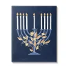 Hanukkah Decorations>Kirklands Home Blue Floral Menorah Canvas Art Print