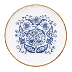 Fall>Kirklands Home Blue Floral Pumpkin Serving Tray