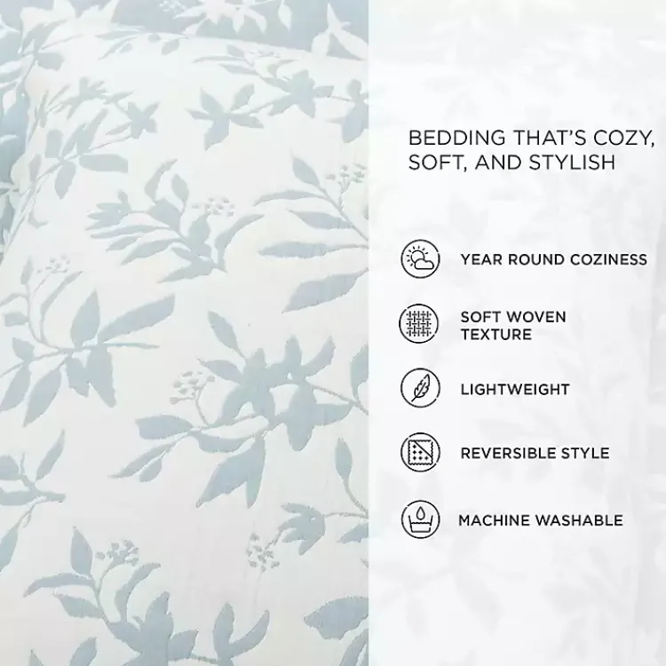 Kirklands Home Blue Floral Reversible 3-pc. King Quilt Set Outlet