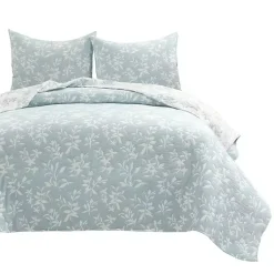 Kirklands Home Blue Floral Reversible 3-pc. Full/Queen Quilt Set Hot