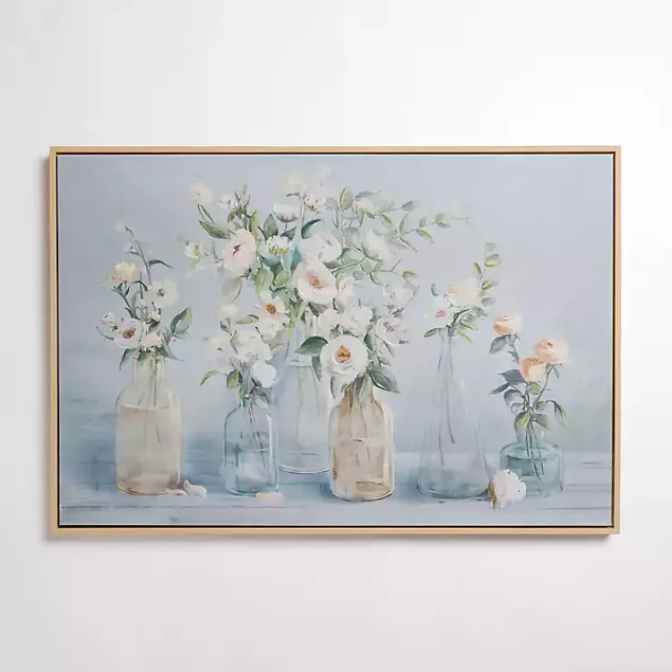 Kirklands Home Blue Floral Still Life Framed Canvas Art Print Outlet