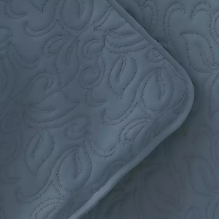 Kirklands Home Floral Stitch 3-pc. Queen Quilt Set Blue Hot