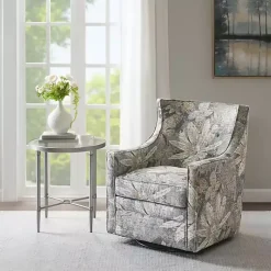 Kirklands Home Floral Swivel Mica Glider Accent Chair Blue Discount