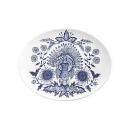 Fall>Kirklands Home Blue Floral Turkey Oval Platter