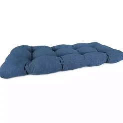 Kirklands Home French Edge Outdoor Wicker Settee Cushion Blue