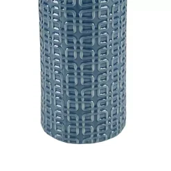 Kirklands Home Blue Geometric Ceramic Table Lamp White Outlet