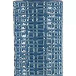 Kirklands Home Blue Geometric Ceramic Table Lamp White Outlet