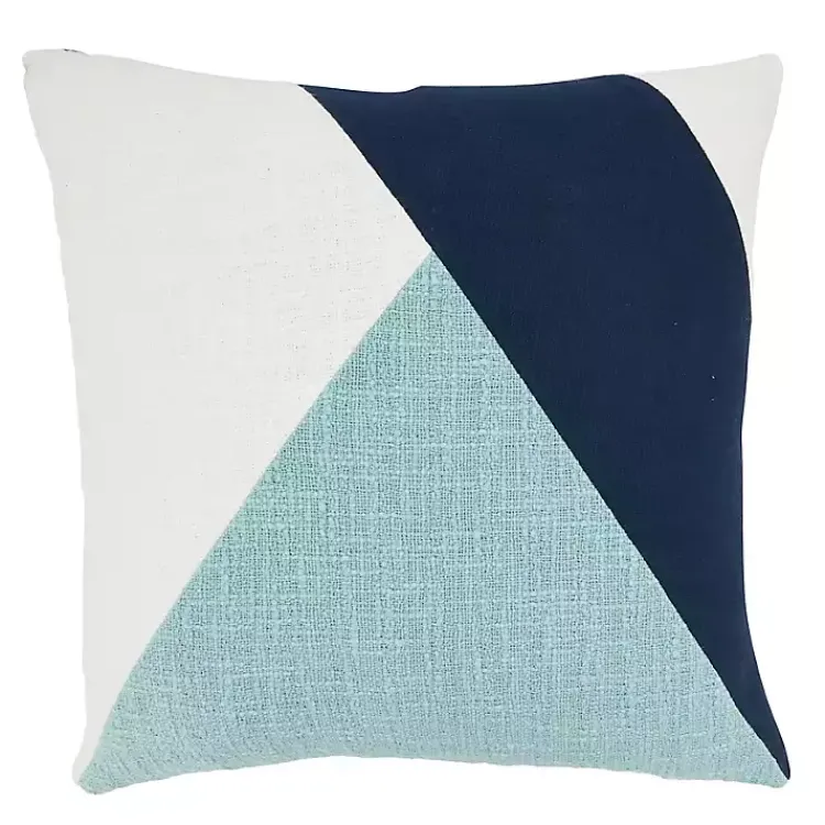 Pillows>Kirklands Home Blue Geometric Colorblock Throw Pillow