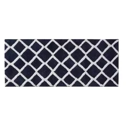 Kirklands Home Blue Geometric Pattern Reversible Bath Mat, 60 in. Online