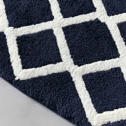 Kirklands Home Blue Geometric Pattern Reversible Bath Mat, 60 in. Online
