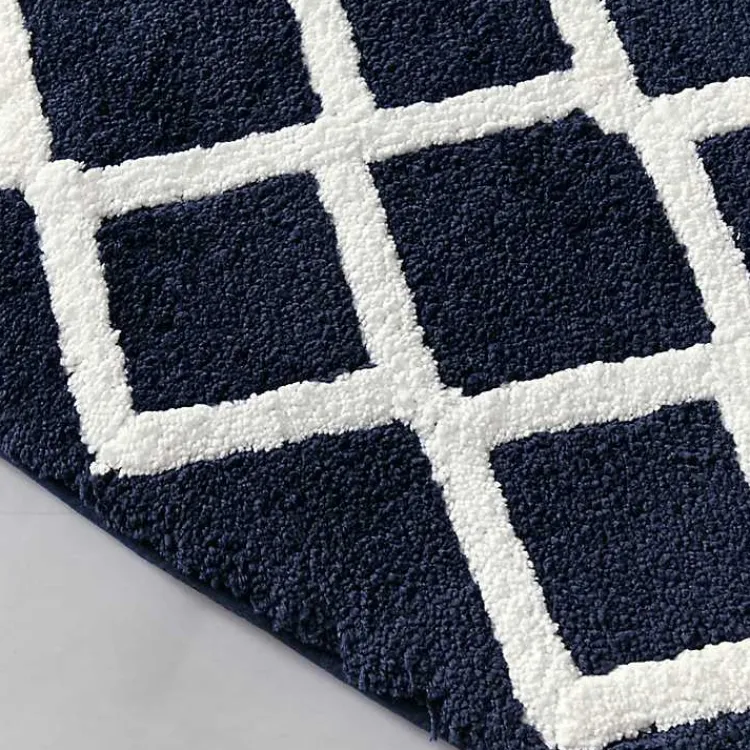 Kirklands Home Blue Geometric Pattern Reversible Bath Mat, 60 in. Online