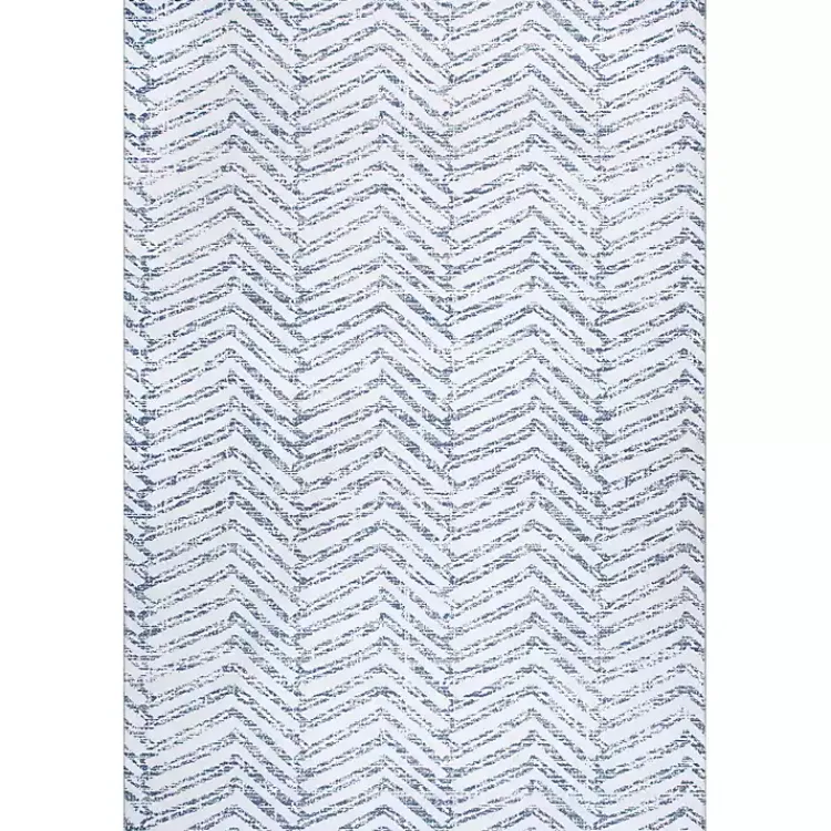 Kirklands Home Blue Geometric Pattern Washable Area Rug, 5x8 Sale