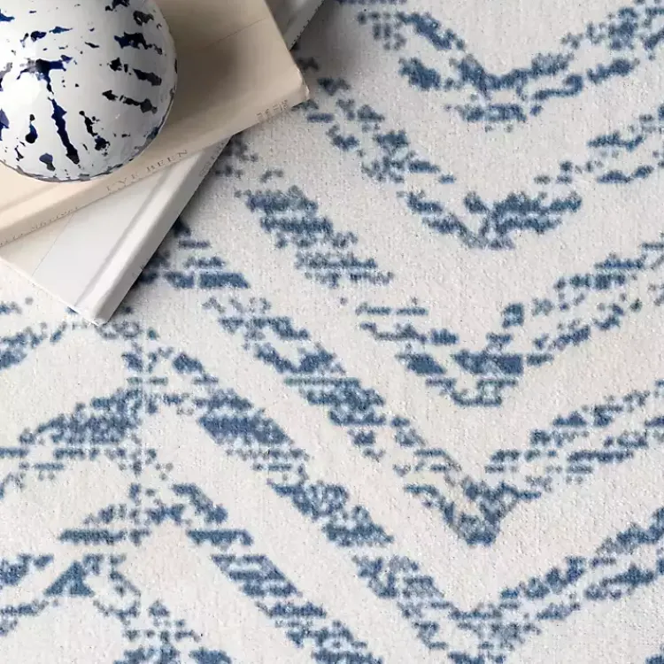 Kirklands Home Blue Geometric Pattern Washable Area Rug, 5x8 Sale