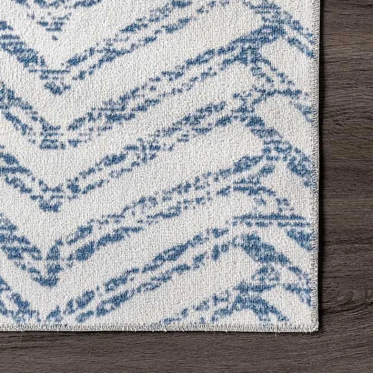 Kirklands Home Blue Geometric Pattern Washable Area Rug, 5x8 Sale