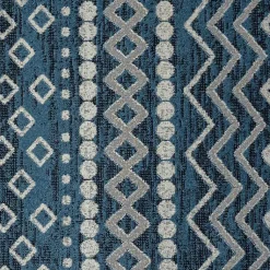 Kirklands Home Geometric Stripe Washable Area Rug, 5x7 Blue Sale
