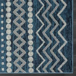 Kirklands Home Geometric Stripe Washable Area Rug, 5x7 Blue Sale