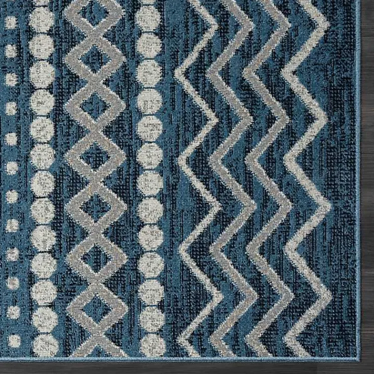 Kirklands Home Geometric Stripe Washable Area Rug, 5x7 Blue Sale