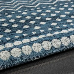 Kirklands Home Geometric Stripe Washable Area Rug, 5x7 Blue Sale