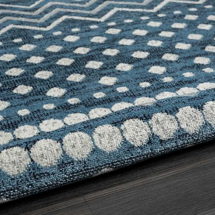 Kirklands Home Geometric Stripe Washable Area Rug, 5x7 Blue Sale