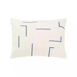 Pillows>Kirklands Home Blue Geometric Woven Lines Throw Pillow