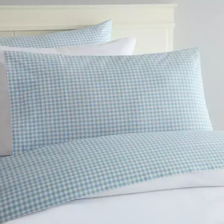 Kirklands Home Gingham King 3-pc. Sheet Set Blue Outlet