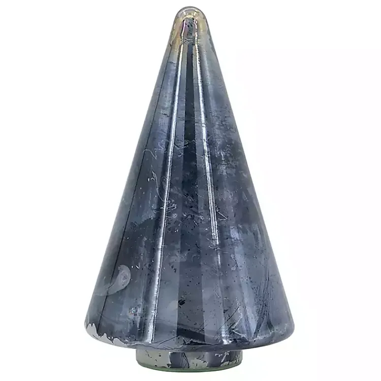 Christmas Decorations>Kirklands Home Glass Cone Shaped Christmas Tree, 10 in. Blue