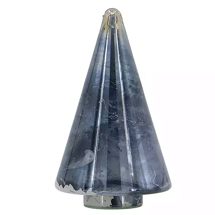 Christmas Decorations>Kirklands Home Glass Cone Shaped Christmas Tree, 10 in. Blue